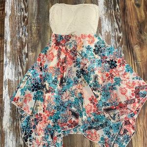 Strapless flora dress
